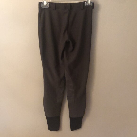 TUFFRIDER LADIES SIZE 26 DARK GREEN RIBBED LOW RISE PULL ON KNEE PATCH BREECH - Picture 7 of 10